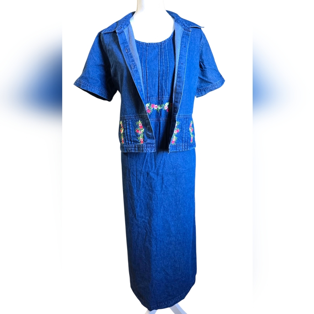 Erika Blue Denim Maxi Dress With Tops